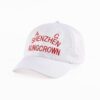 All white curved brim baseball cap oblique view ACNA2011121