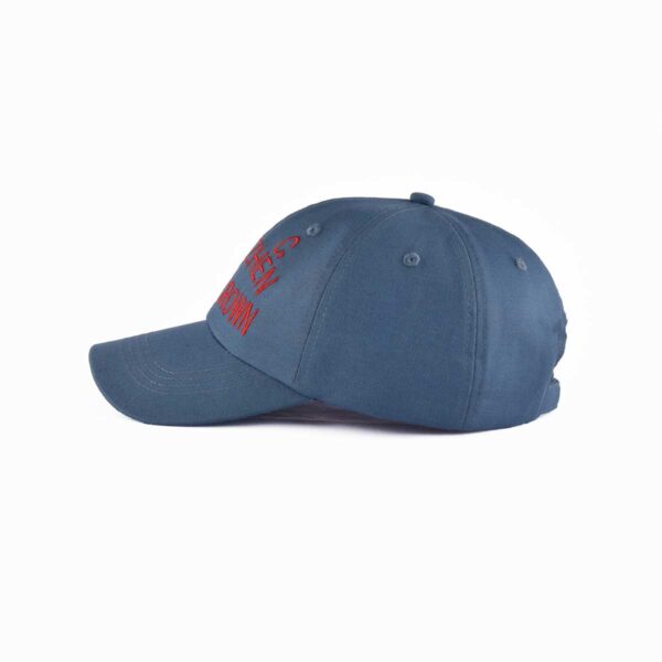 Blue curved brim baseball cap right view ACNA2011121
