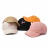 Horizontal view of black pink khaki orange women's baseball hat SFA-210409-2