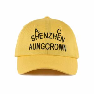 Yellow-curved-brim-baseball-cap-front-view-ACNA2011121