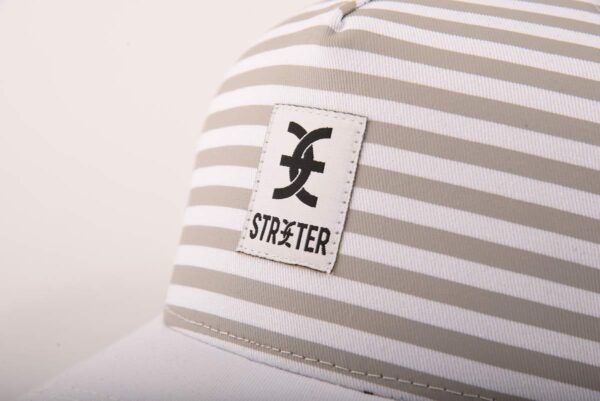 the woven label on the striped baseball hat SFG-210322-6