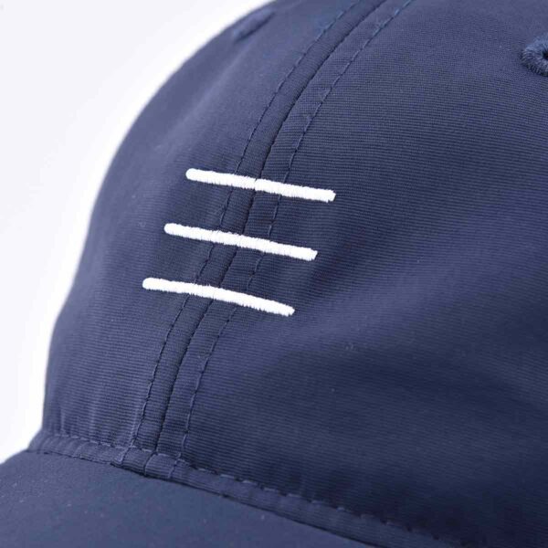 Dark blue nylon baseball cap dad cap with 3 white stripes KN2102271