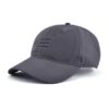 Left view of grey blue nylon baseball cap dad cap with 3 stripes KN2102271