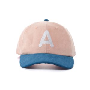 letter A pink and dark blue unstructured baseball cap SFA-210407-3