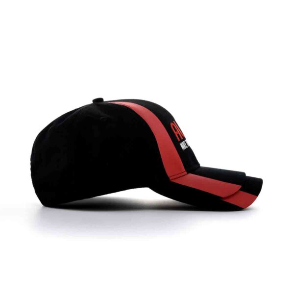 the horizontal side of the black and white baseball cap SFG-210311-1