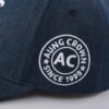 the side flat embroidery logo on the washed baseball cap dark blue SFA-210329-1