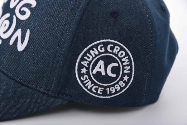 the side flat embroidery logo on the washed baseball cap dark blue SFA-210329-1