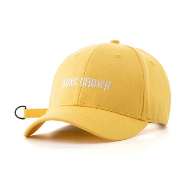 the slight side of the cotton twill baseball cap in yellow SFG-210322-5