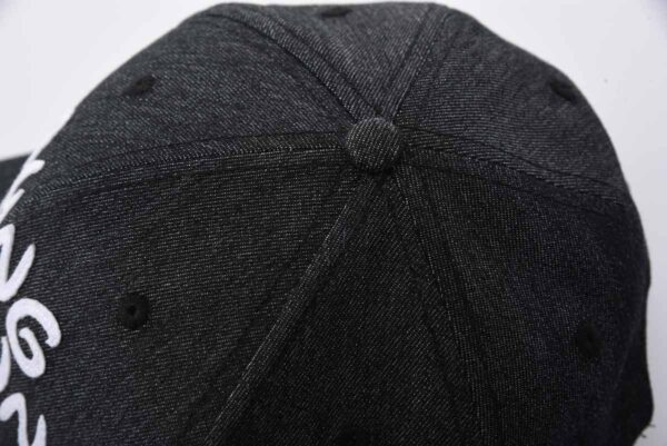 the top crown of the dark gray washed baseball cap SFA-210329-1