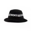 Aung Crown black cotton bucket hat with a flat brim KN2102035