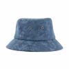 Aung Crown blue leather bucket hat with metal eyelets SFG-210317-6