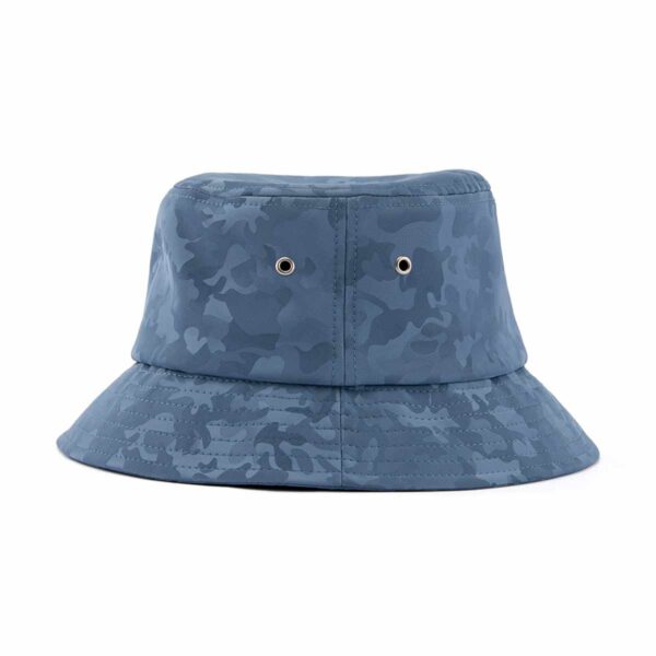 Aung Crown blue leather bucket hat with metal eyelets SFG-210317-6