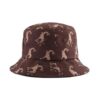 Aung Crown brown bucket hat with embroidery eyelets near the top of the crown KN2102221