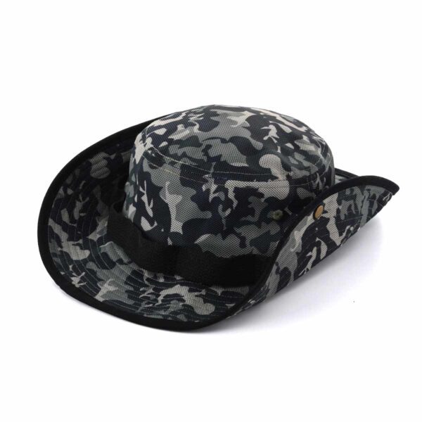 Aung Crown camo bucket hat with a button-up brim SFG-210420-1