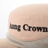 Aung Crown khaki bucket hat with flat embroidery letters on the front KN2101284