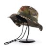 Aung Crown outdoor camo wide brim bucket hat with chin straps KN2101262