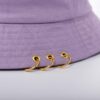 Aung Crown purple woven bucket hat with metal rings on the edge of the brim SFA-210406-1