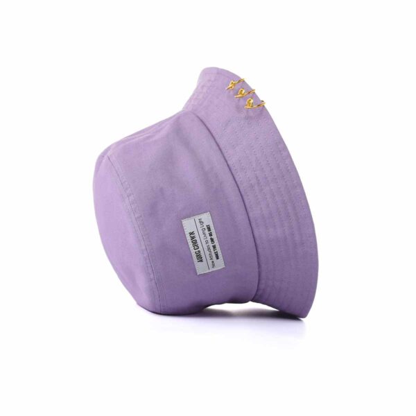 Aung Crown purple woven bucket hat at the down view SFA-210406-1