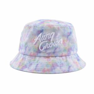 Aung Crown tie dye bucket hat with 3D embroidery letters KN2103014