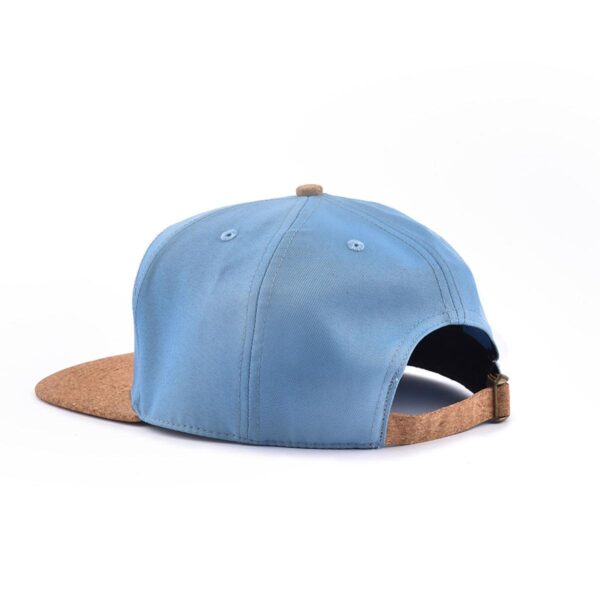 Streeter unisex blue snapback hat with a flat brim, emboidery eyelets, and a 6-panel crown KN2101261-1