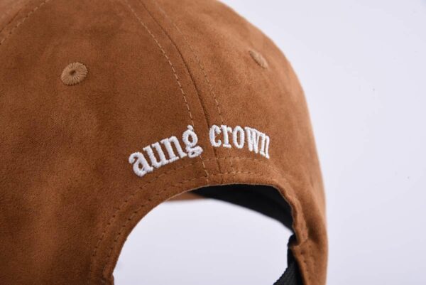 back flat embroidery letter on the brown suede baseball cap KN2102021