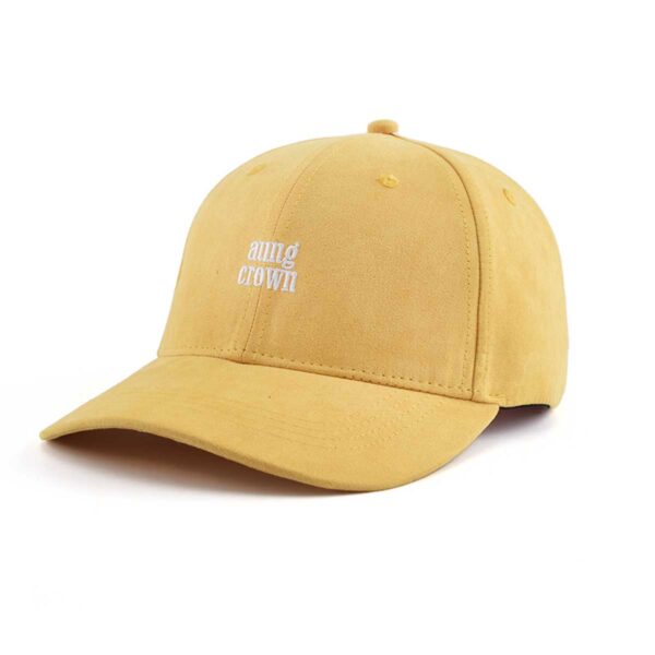 curved brim light yellow suede baseball cap KN2102021