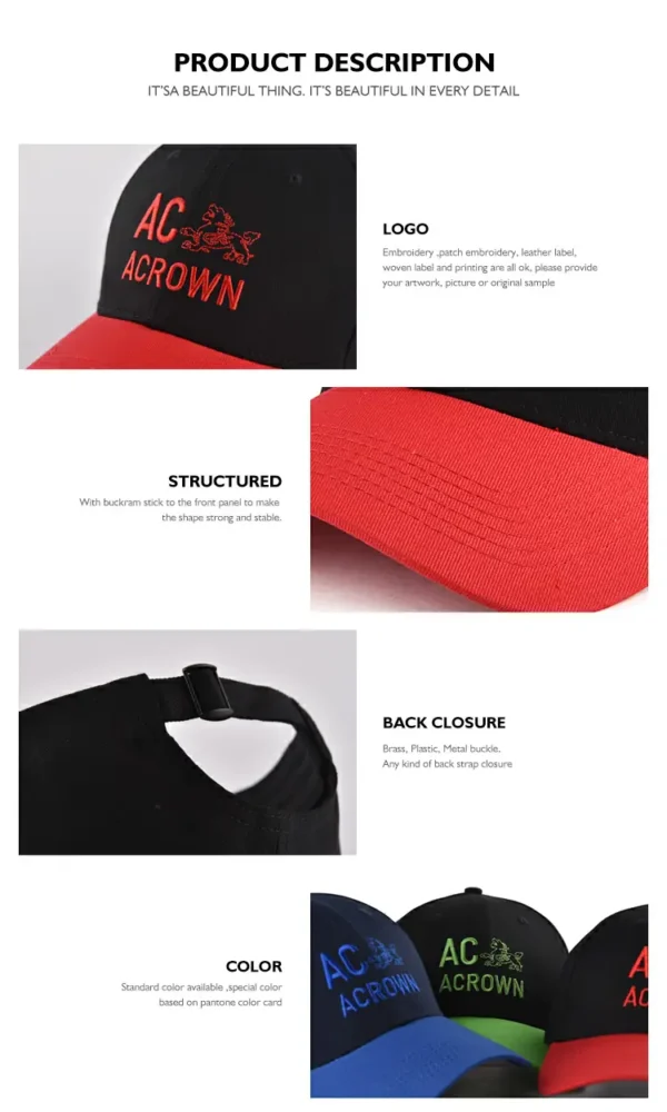 details of the red and black baseball cap KN20112505