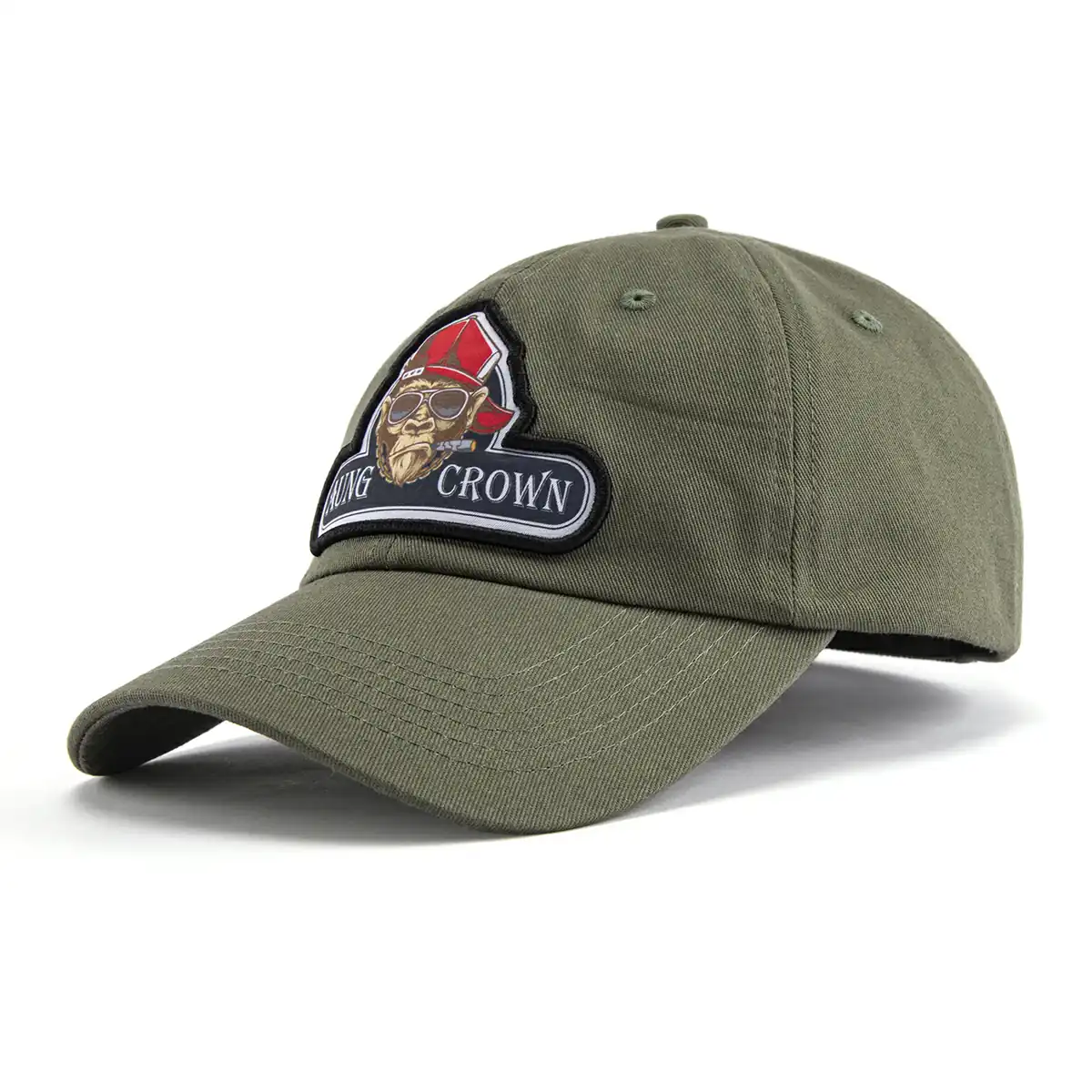 left view for the army green baseball cap dad cap KN2101051 left view for the army green baseball cap dad cap KN2101051