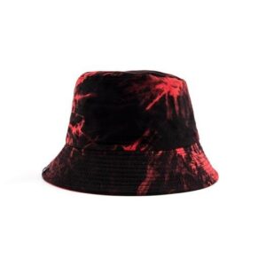 red-black tie-dye knit bucket hat SFG-210512-1