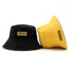 reversible plain bucket hat in black and yellow KN2102213