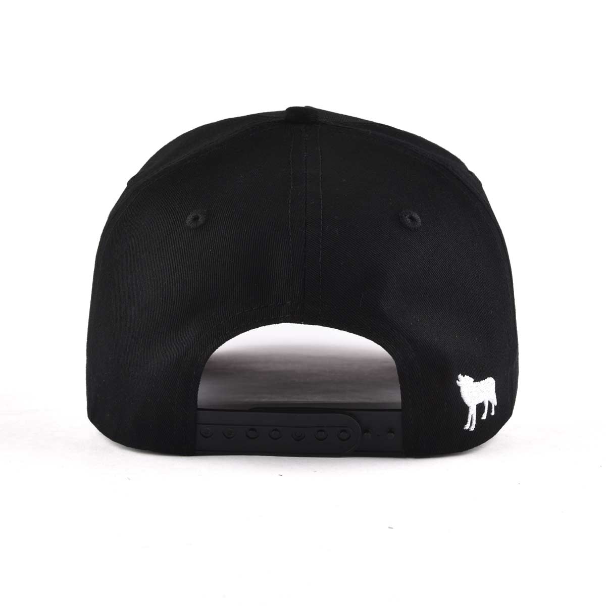 the back snap closure of all black baseball cap KN2012041