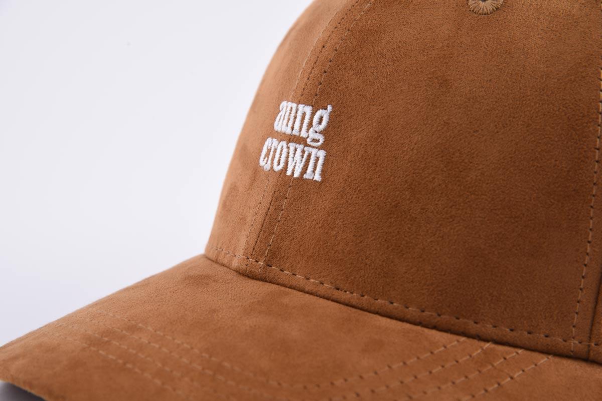 the front embroidery logo on the brown suede baseball cap KN2102021 the front embroidery logo on the brown suede baseball cap KN2102021