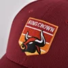 the front flat embroidery logo of the claret adjustable baseball cap KN2012082