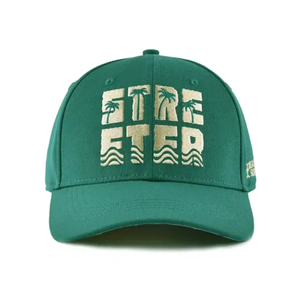 the front side of the green outdoor baseball cap KN2012163