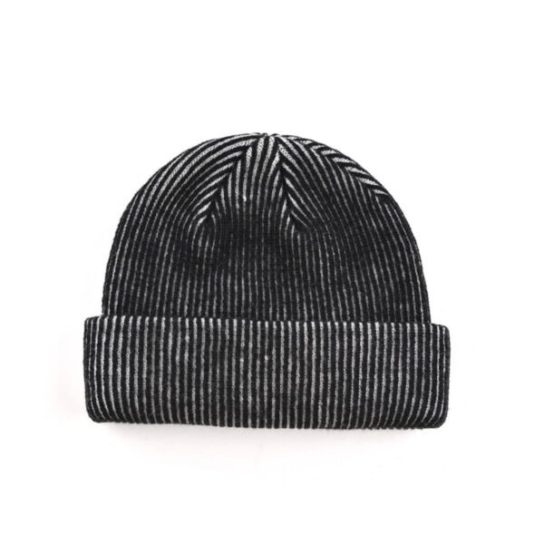 black and white beanie