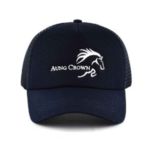 Aung Crown 5-panel black popular trucker hat for sports KN2012073