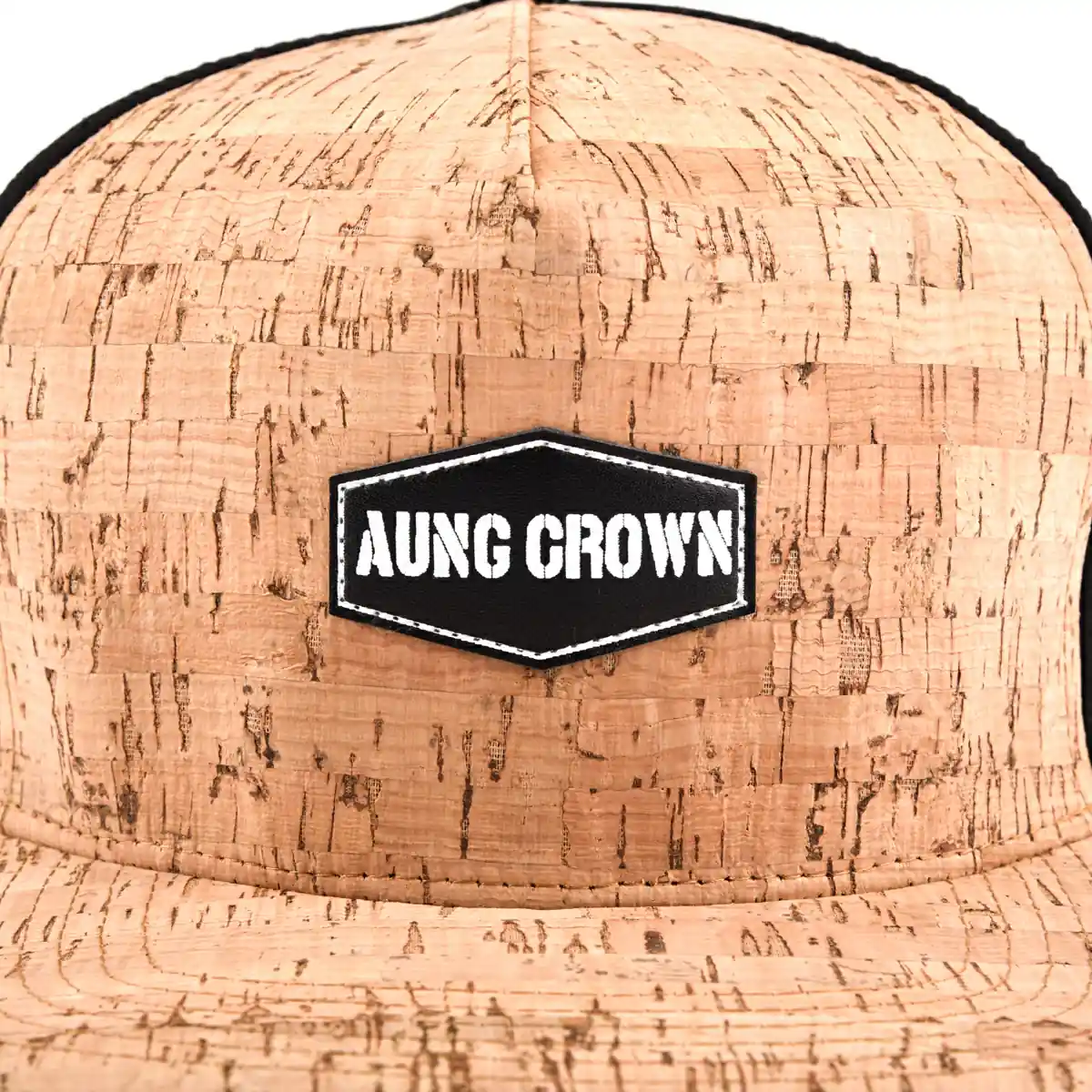 Aung Crown 5-panel trucker hat mens with an embossed leather patch on the front KN2102193 Aung Crown 5-panel trucker hat mens with an embossed leather patch on the front KN2102193
