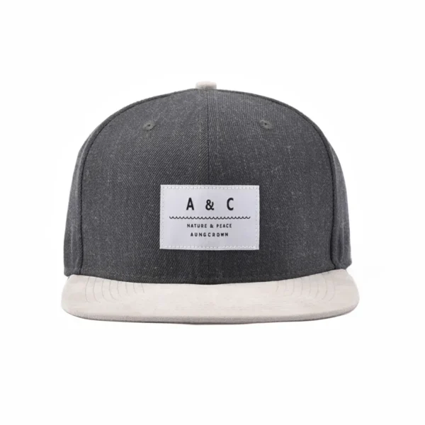 Aung Crown Men's grey and white snapback hat ACNA2011127