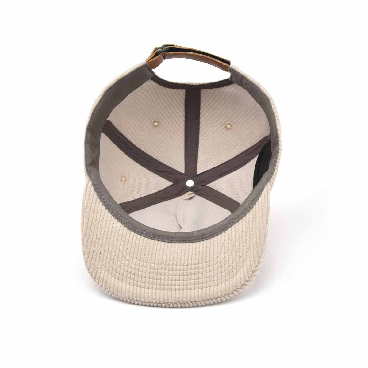 Aung Crown beige strapback hat in the inner view KN2012075
