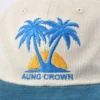 Aung Crown beige strapback hat with a flat embroidery logo on the front KN2102041