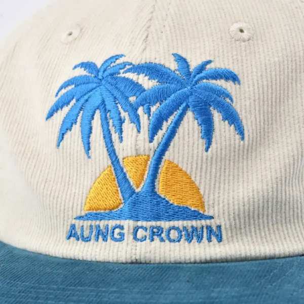 Aung Crown beige strapback hat with a flat embroidery logo on the front KN2102041