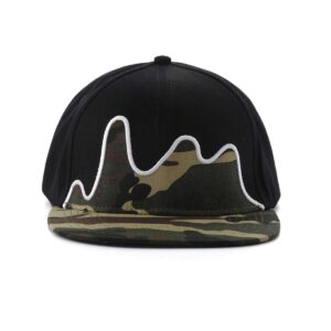 Aung Crown black camouflage snapback cap with a 3d applique SFG-210316-4