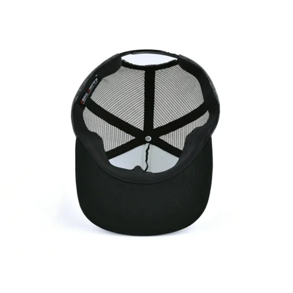 Aung Crown black-grey-white flat bill trucker hat with the inner view KN2012153