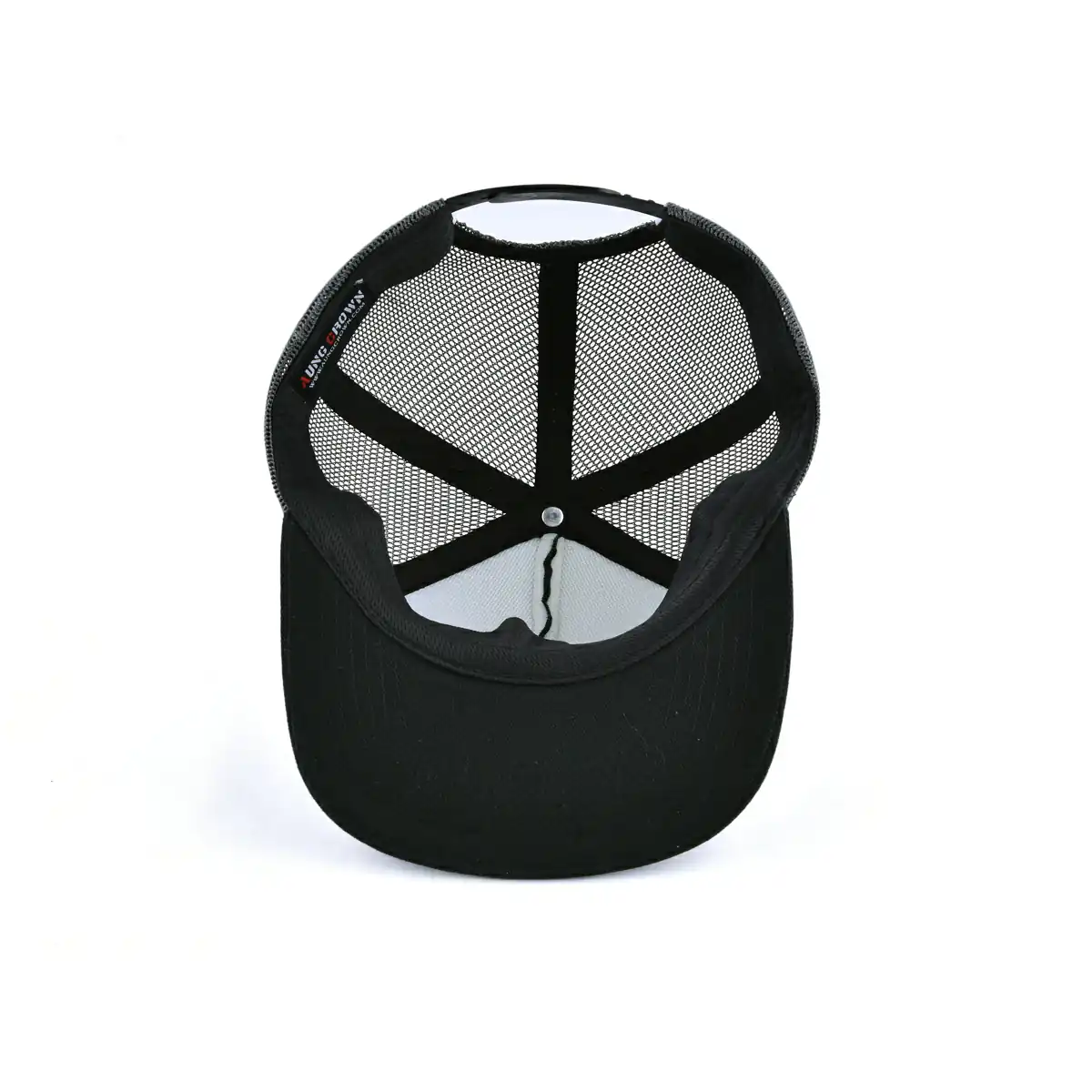 Aung Crown black-grey-white flat bill trucker hat with the inner view KN2012153 Aung Crown black-grey-white flat bill trucker hat with the inner view KN2012153