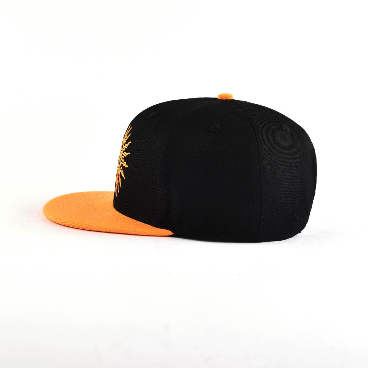Aung Crown black and orange snapback hat at the horizontal view ACNA2011129 Aung Crown black and orange snapback hat at the horizontal view ACNA2011129