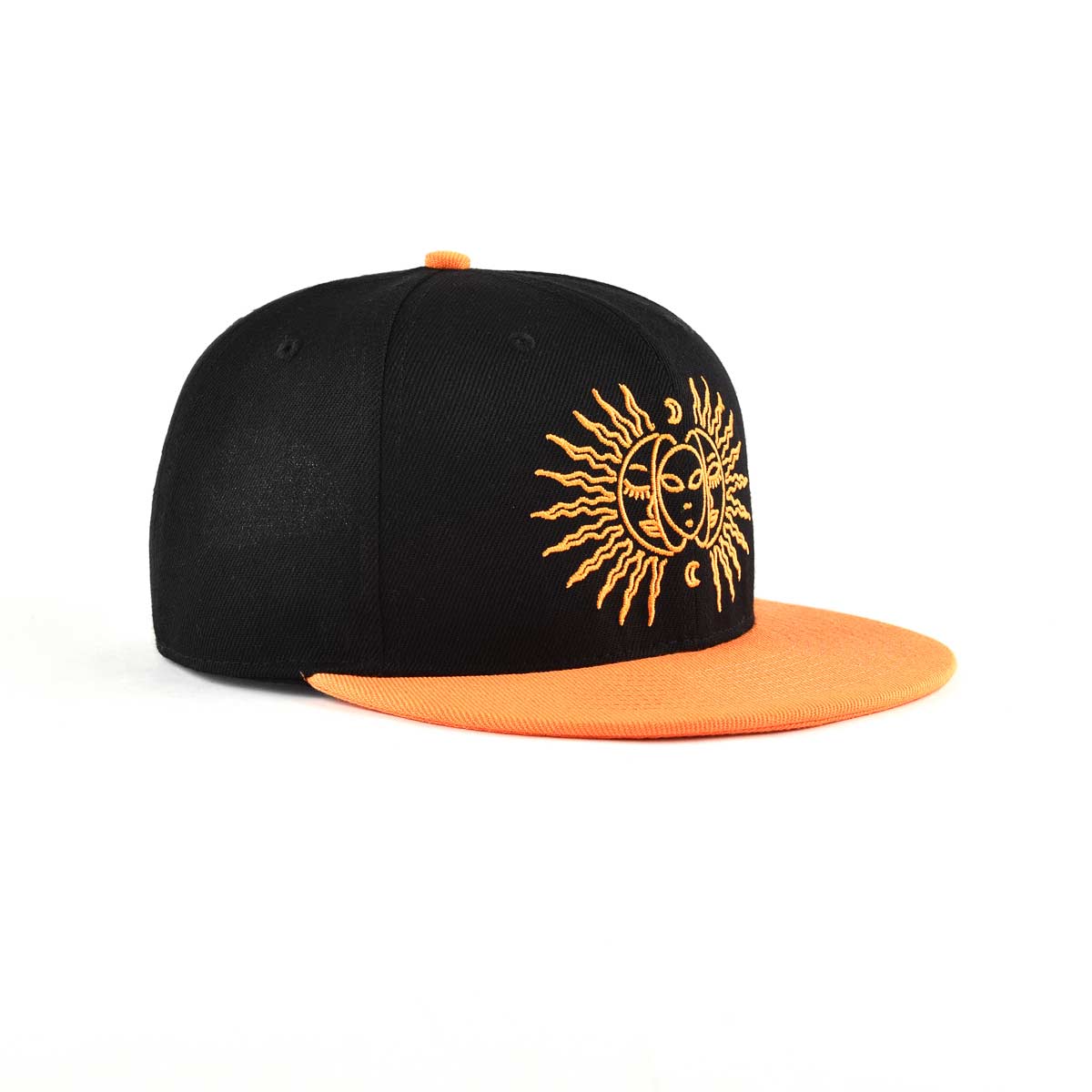 Aung Crown black and orange snapback hat with a orange flat brim ACNA2011129 Aung Crown black and orange snapback hat with a orange flat brim ACNA2011129