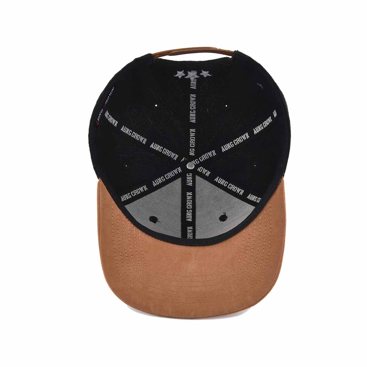 Aung Crown black snapback hat at the inner view KN2012145 Aung Crown black snapback hat at the inner view KN2012145