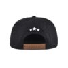 Aung Crown black snapback hat with flat embroidery stars and a plastic snap closure at the back KN2012145