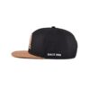 Aung Crown black snapback hat with white flat embroidery letters on the side KN2012145