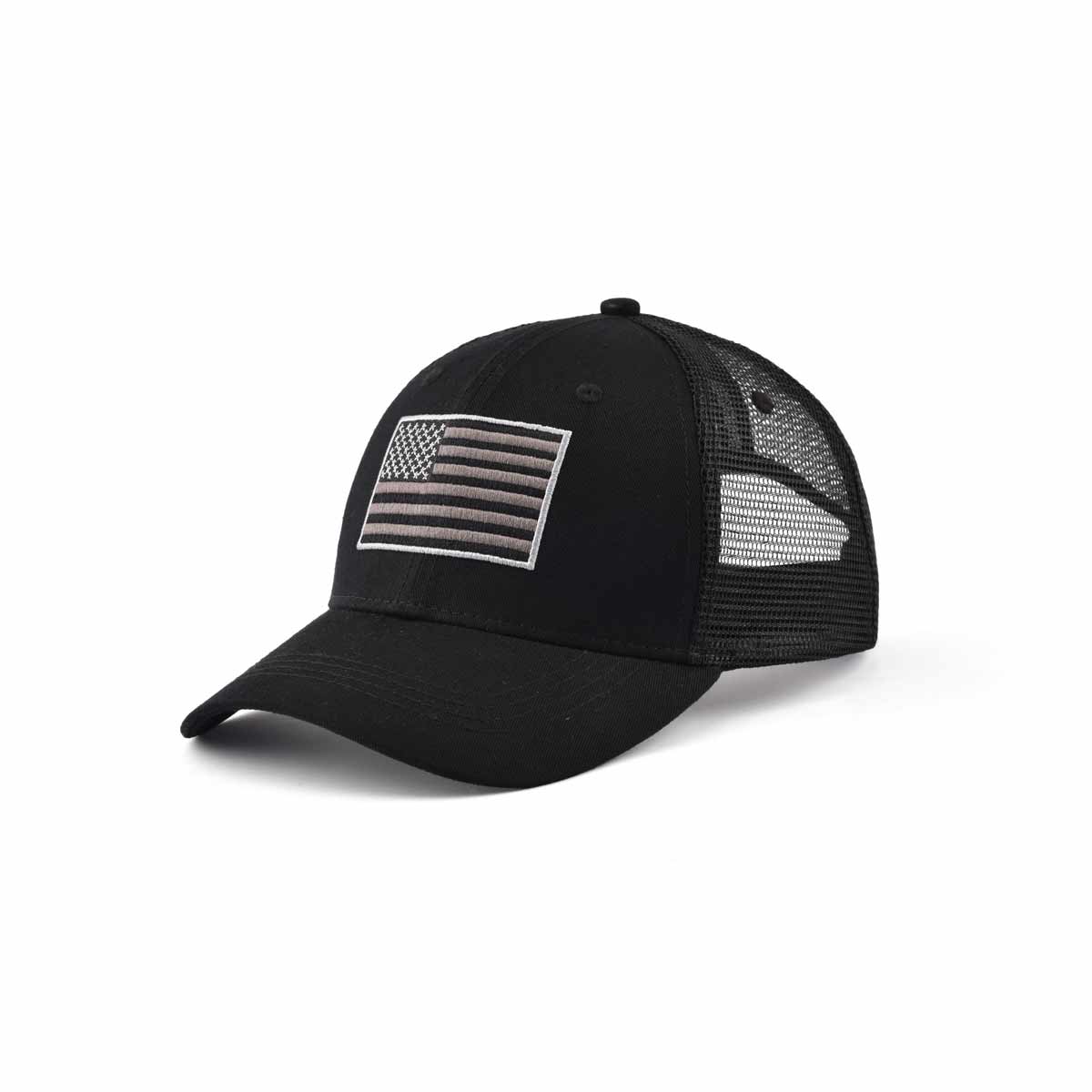 Aung Crown black trucker hat for summer KN2101281 Aung Crown black trucker hat for summer KN2101281